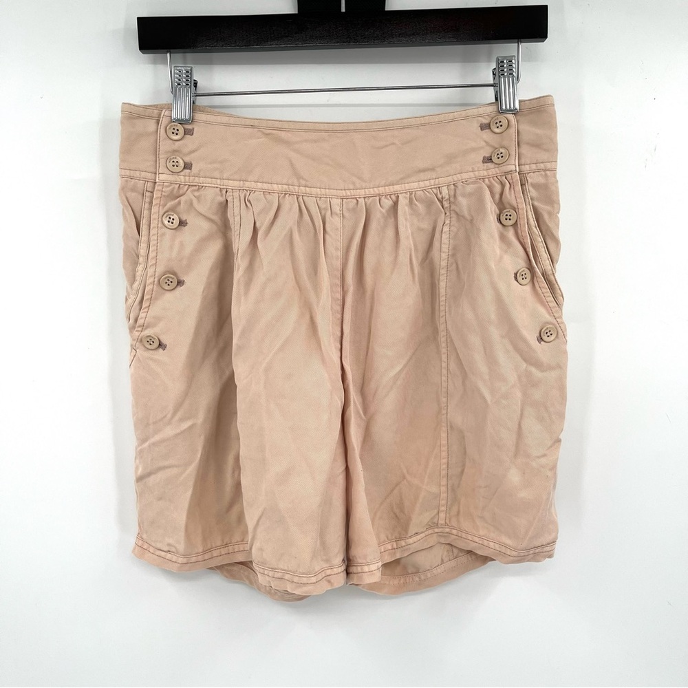 ARITZIA WILFRED Shorts 100% Lyocell Buttons Pockets Tencel 6 High Rise Summer
